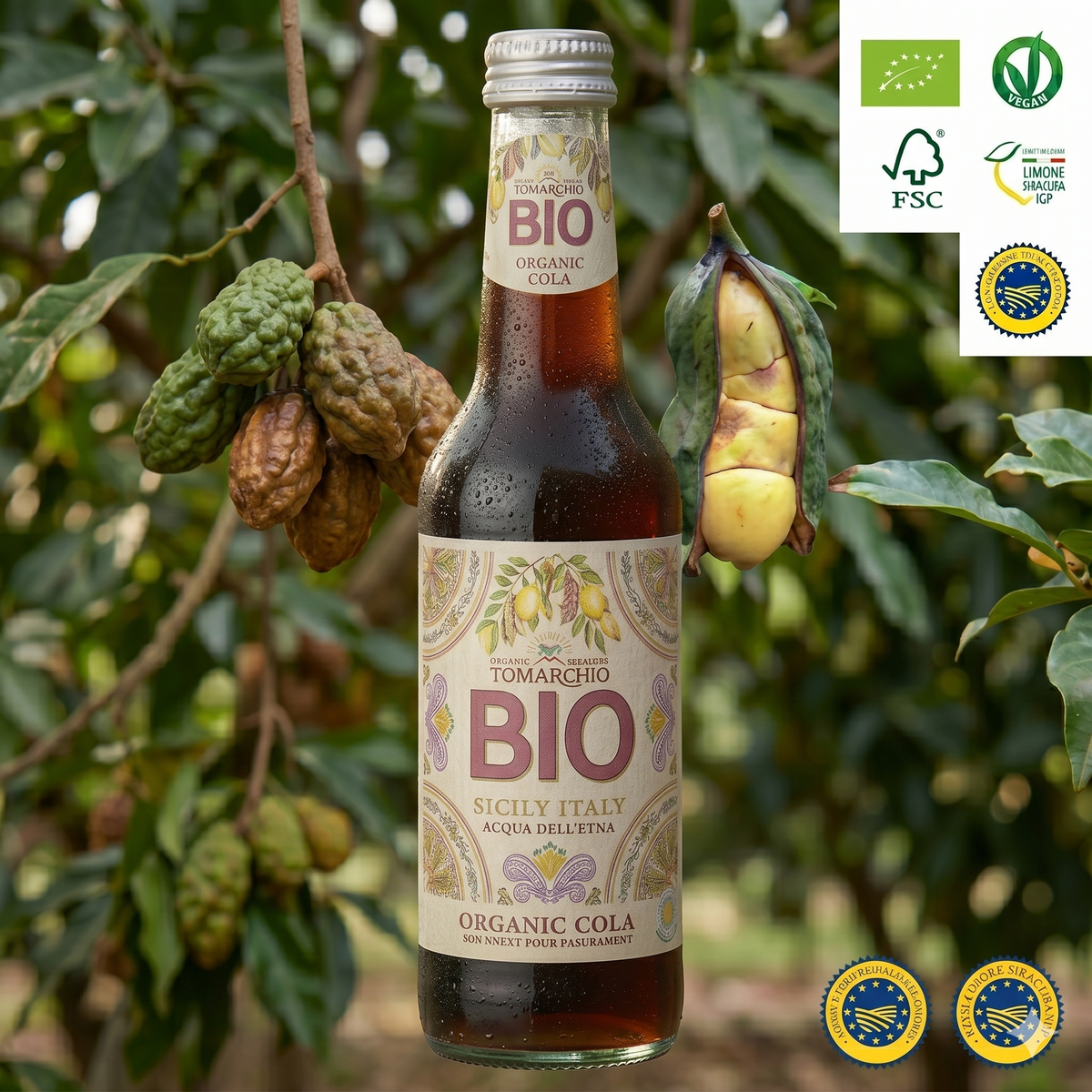 Tomarchio bibite COLA BIO IGP con Succo di LIMONE di SIRACUSA IGP 275 ml
