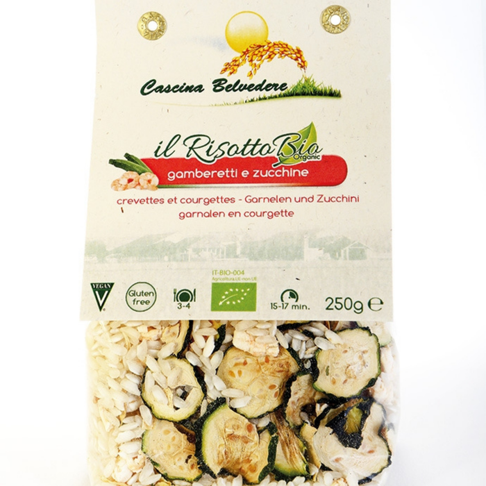 RISOTTO PRONTO GAMBERETTI & ZUCCHINE BIO e GLUTEN FREE - CASCINA BELVEDERE Risicoltori dal 1878