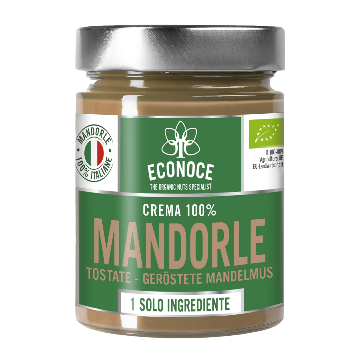 CREMA DI MANDORLE TOSTATE BIO - 100% FRUTTA SECCA IN VETRO