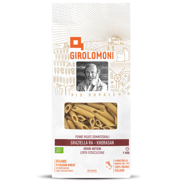 PENNE RIGATE SEMINTEGRALI GRAZIELLA RA - KHORASAN Trafilatura Ruvida